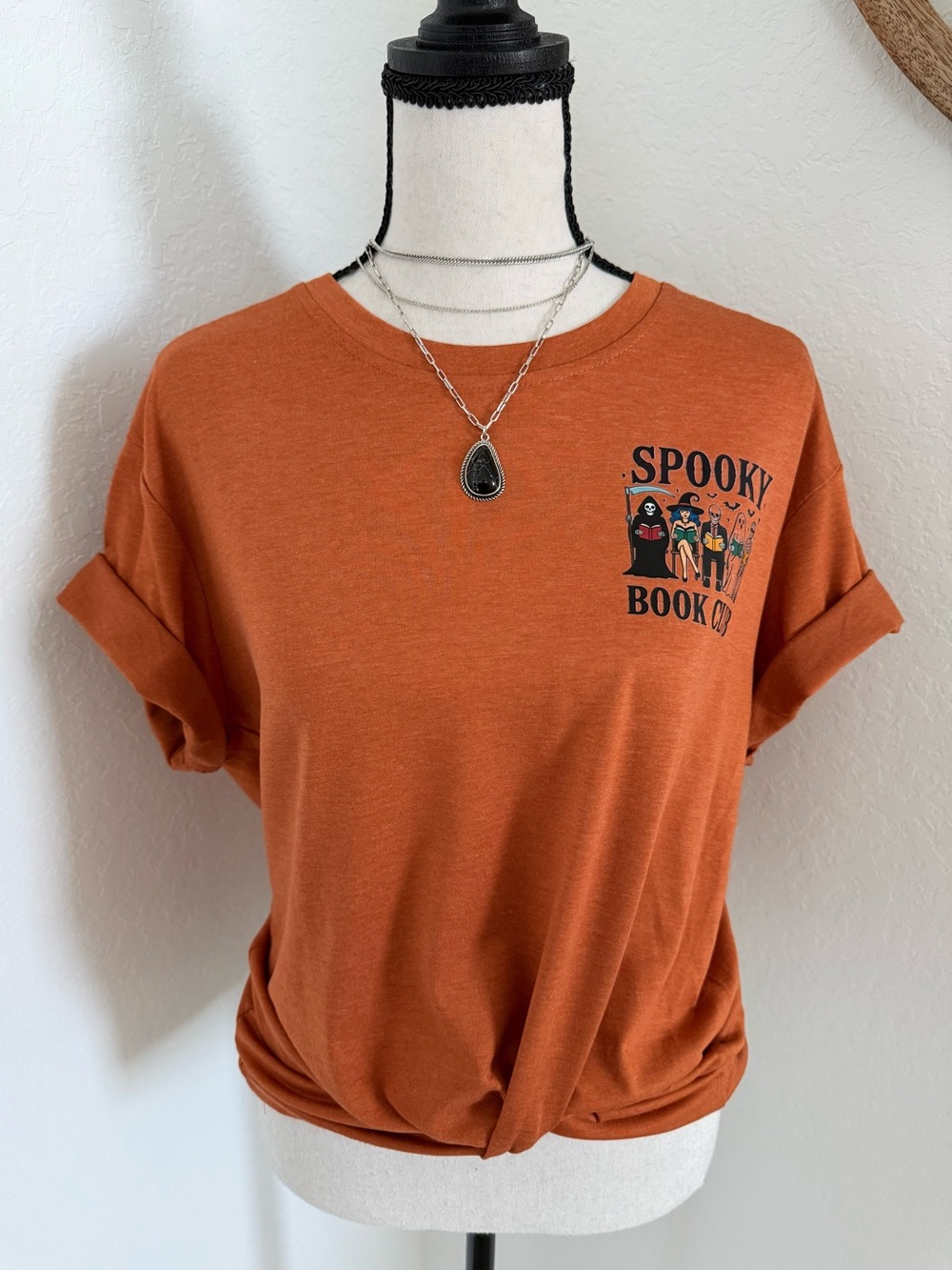 Spooky Book Club Orange Graphic Tee